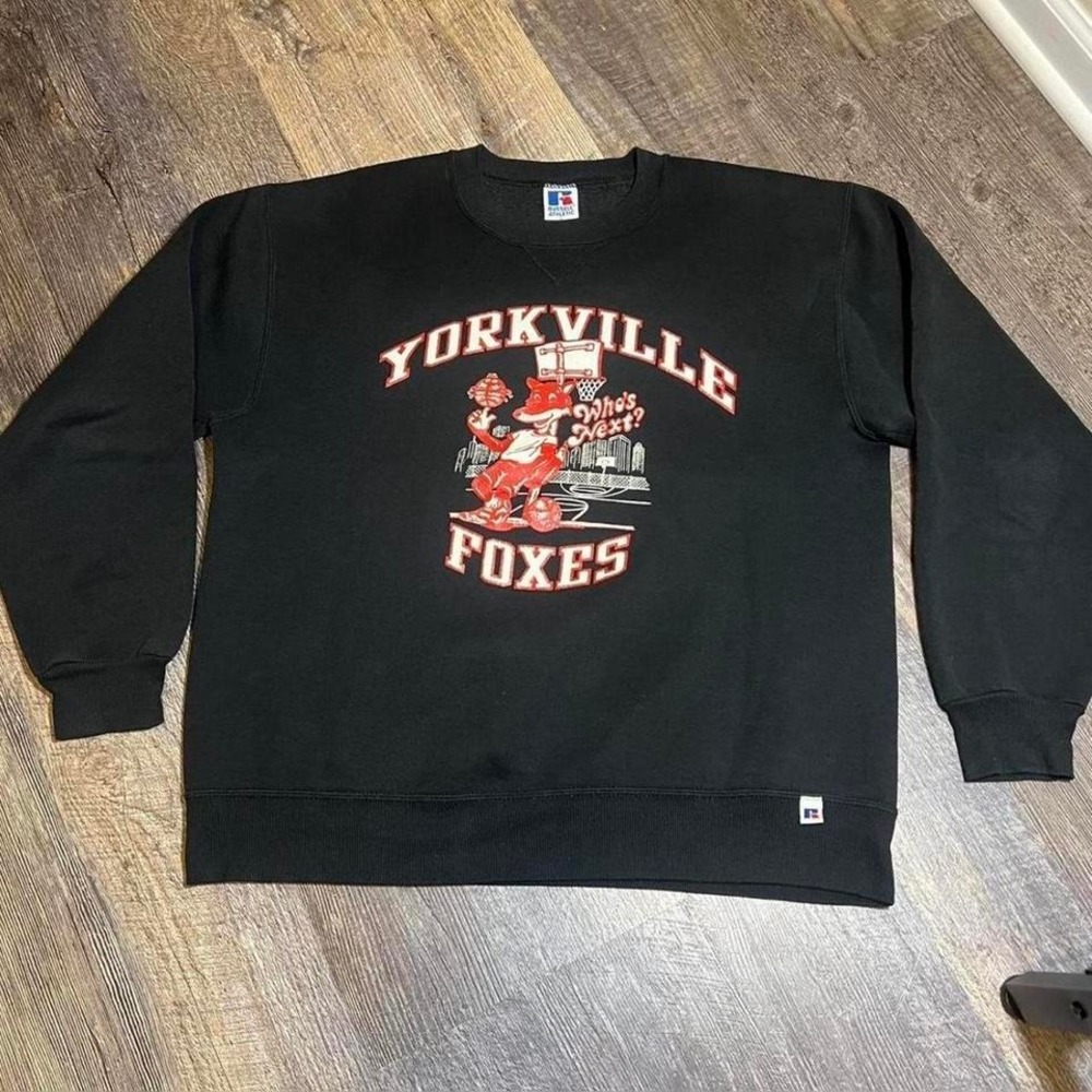 Vintage 1990s yorkville high school basketball crewneck Russell athletic brand